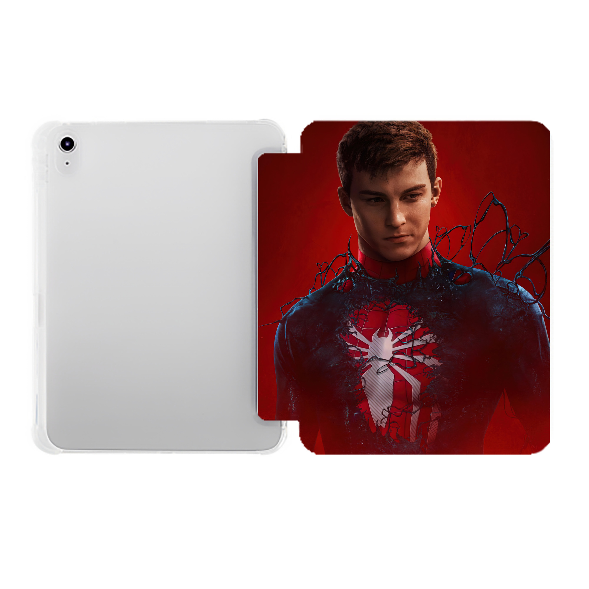（画像用） Spider Man スパイダーマン IPad ケース ペン収納付き 三つ折りスタンド PUレザー×シリコン 対応機種9.5/10.5/10.9インチ